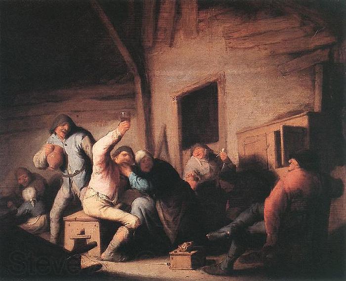Adriaen van ostade Carousing peasants in a tavern. Germany oil painting art